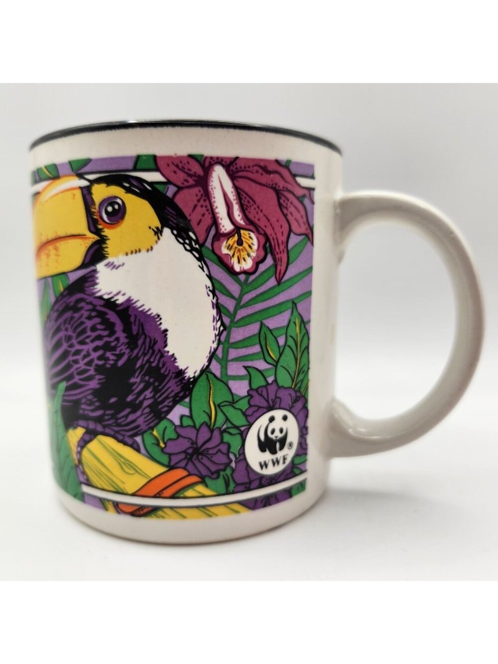 WWF Rescue The Rain Forest Toucan Coffee Mug 1989 Kai Dee Creations 11oz